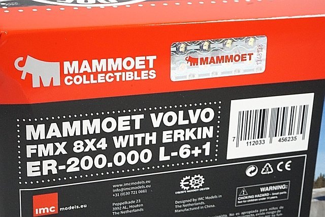 新品 IMC MODELS 1/50 Mammoet マムート Volvo ボルボ FMX 8x4 with ERKIN ER-200.000 L-6+1 crane クレーン 重機 / 建機 410280_画像9