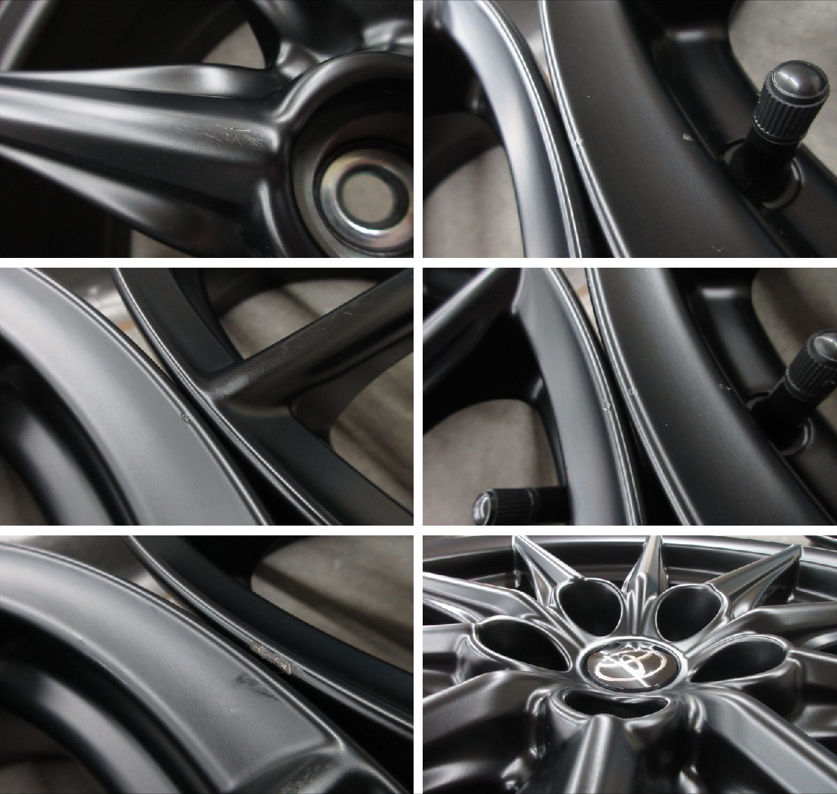 ■送料無料 A2■ トヨタ GR86 RZ 純正 ■ 18×7.5J+48 ■ 5H PCD100 ■ ハブ径φ56 ◇ ４本 ◇ マットブラック 1ピース/10本スポーク_画像10