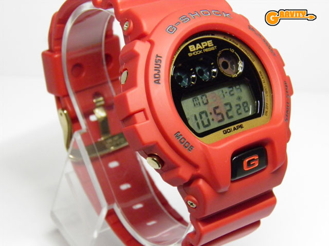 G-SHOCK 買取のGRAVITY◇A BATHING APE(ア ベイシング エイプ) DW-6900 第4弾 レッド シリアル入り CASIO/G-SHOCKの画像2