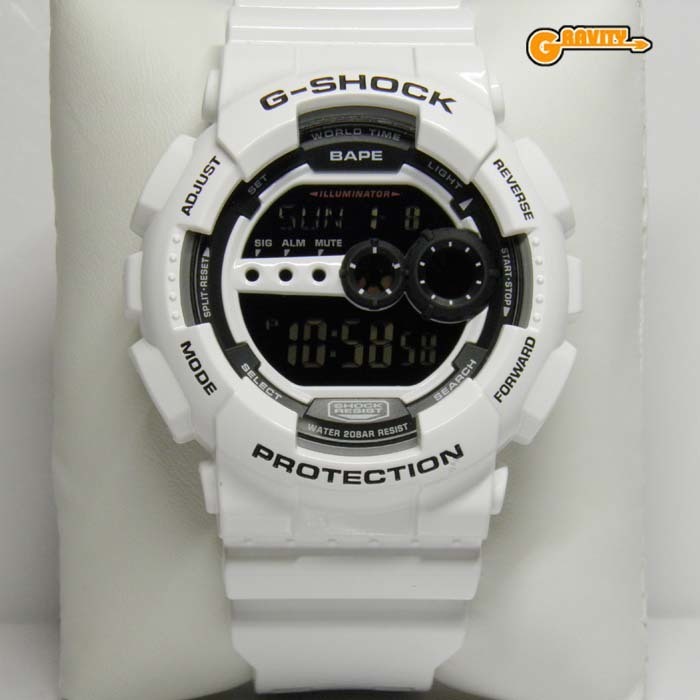 G-SHOCK 買取のGRAVITY◇GD-100 A BATHING APE エイプ 2015 S/S 2TONE ホワイト×ブラック CASIO/G-SHOCK