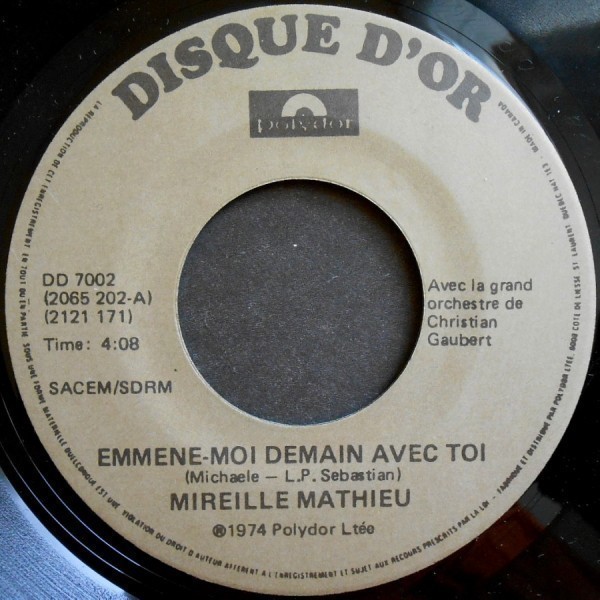 MIREILLE MATHIEU Acropolis adieu Canada запись одиночный повторный departure Polydor 1974