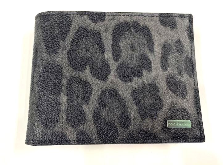  men's Dolce & Gabbana 2.. change purse attaching purse gray Leopard 