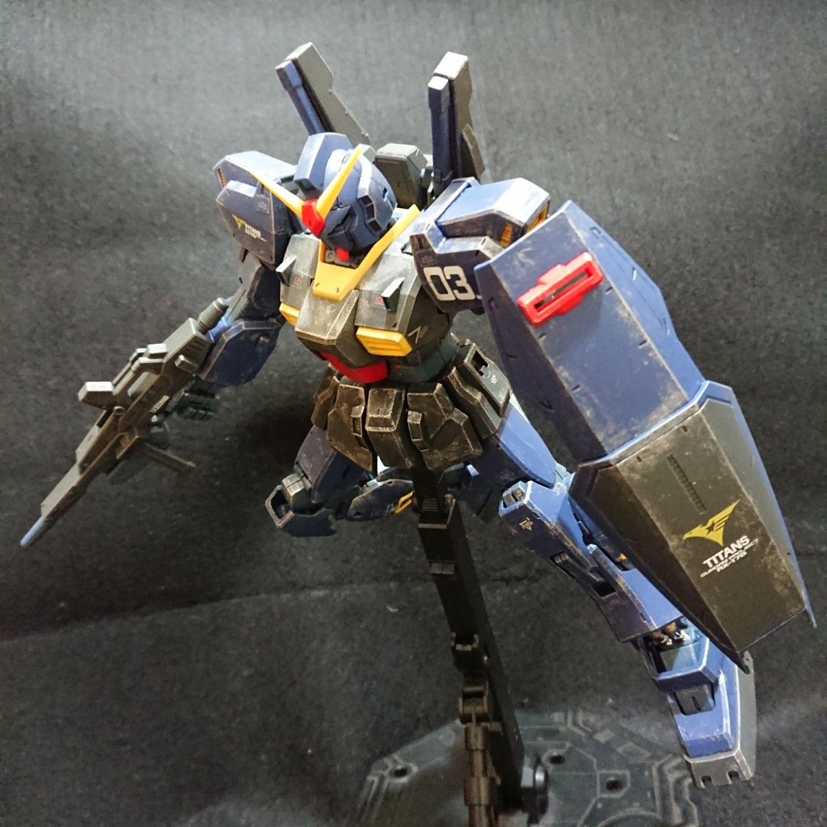 MG ガンダムMk-II Ver.2.0 ティターンズカラー 完成品 ウェザリング