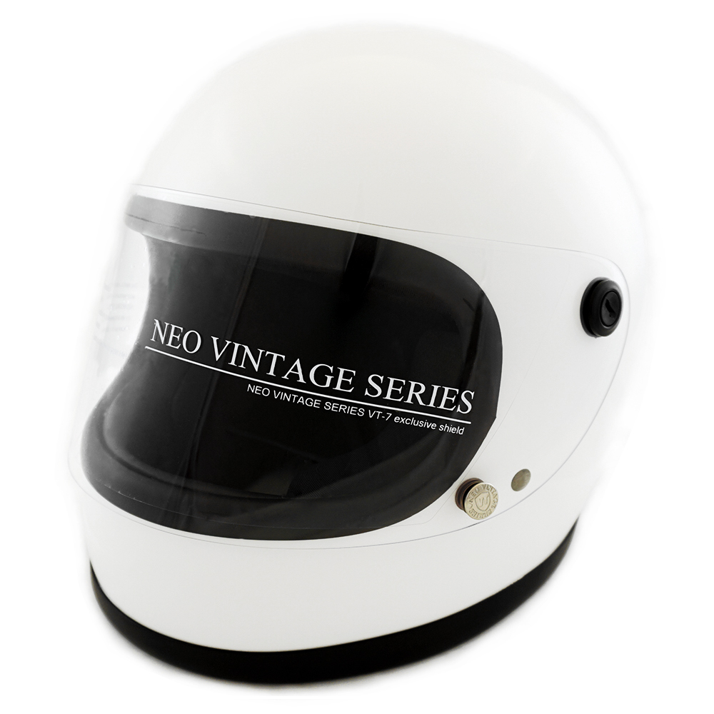 フルフェイスヘルメット ホワイト×クリアシールド Mサイズ:57-58cm対応 VT7 NEO VINTAGE VT-7 ステッカー付き_画像1