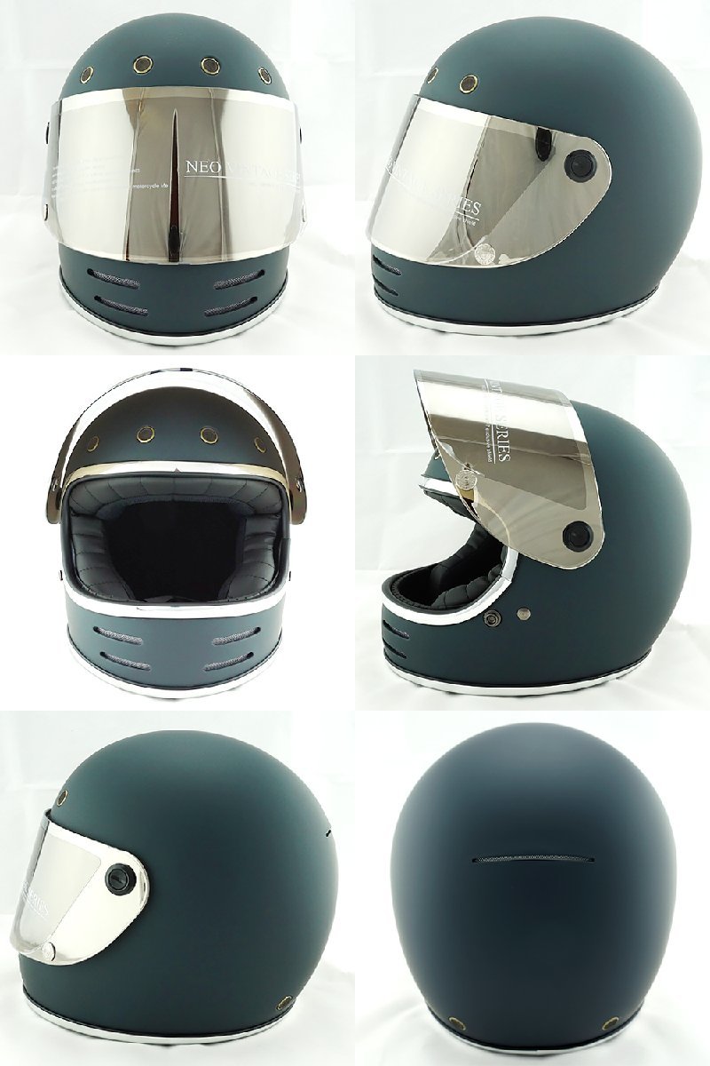フルフェイスヘルメット マットグレー×イエローミラーシールド Lサイズ:59-60cm対応 VT-9 ステッカー付き VT9_画像3