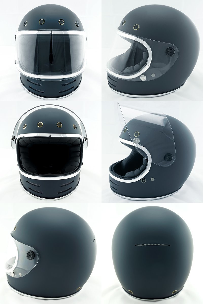 フルフェイスヘルメット マットグレー×クリアシールド Mサイズ:57-58cm対応 VT-9 ステッカー付き VT9_画像3