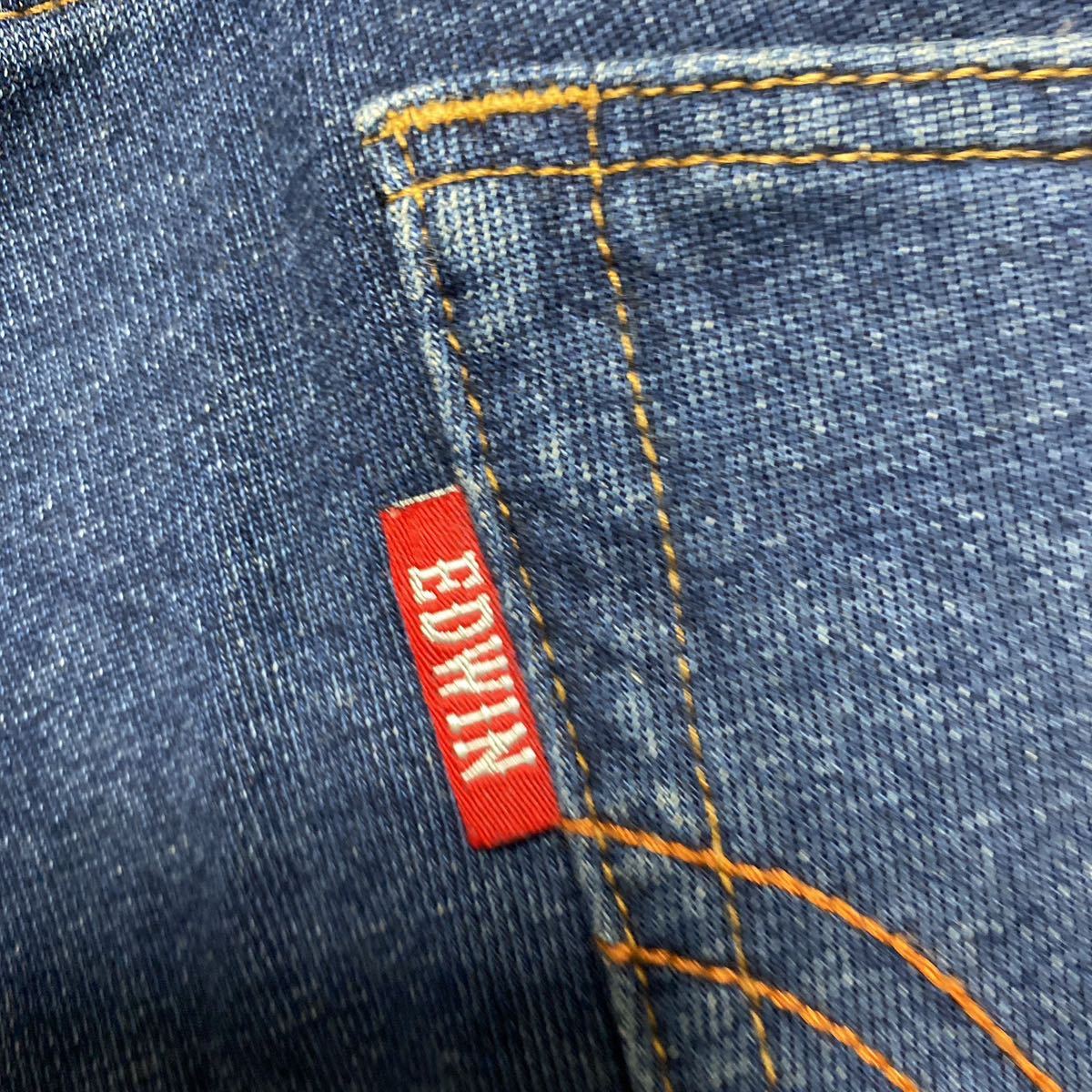 4B[ надеты немного ]EDWIN Edwin 51342 тренировочный Denim джинсы ji- хлеб 32 шорты шорты короткий хлеб половина хлеб стрейч дешевый 