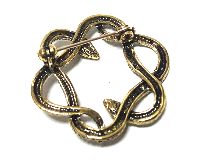 laperu pin * brooch Sune -k. Circle . green I antique * Gold pin-1204