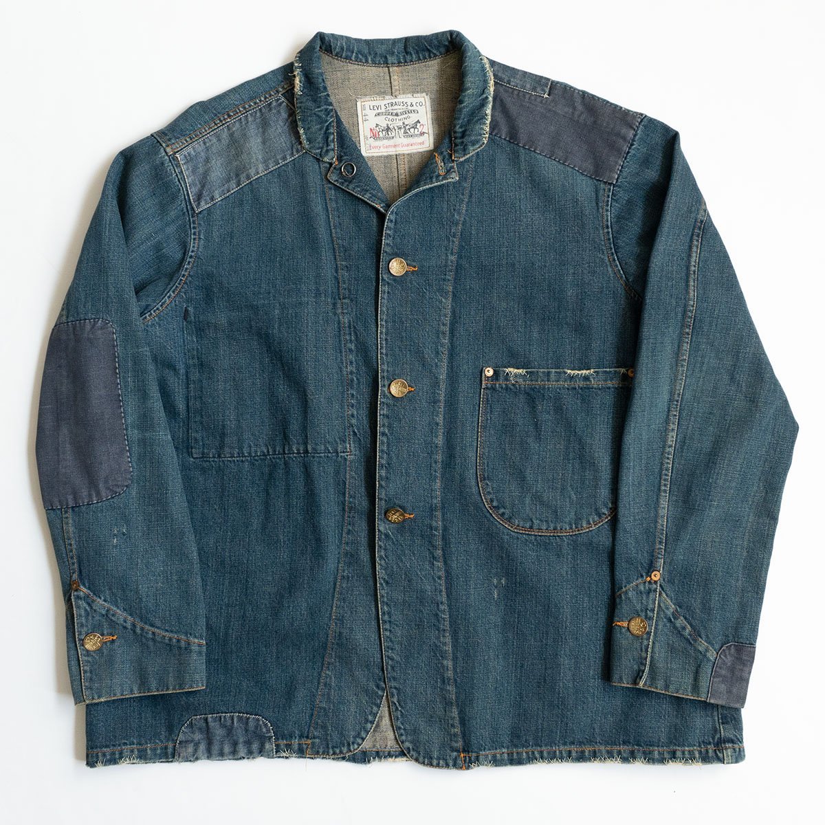 【雰囲気抜群/カスタムモデル】LEVI'S VINTAGE CLOTHING【イタリア製 214 デニムサックコート】44 インディゴ ジャケット y2304016