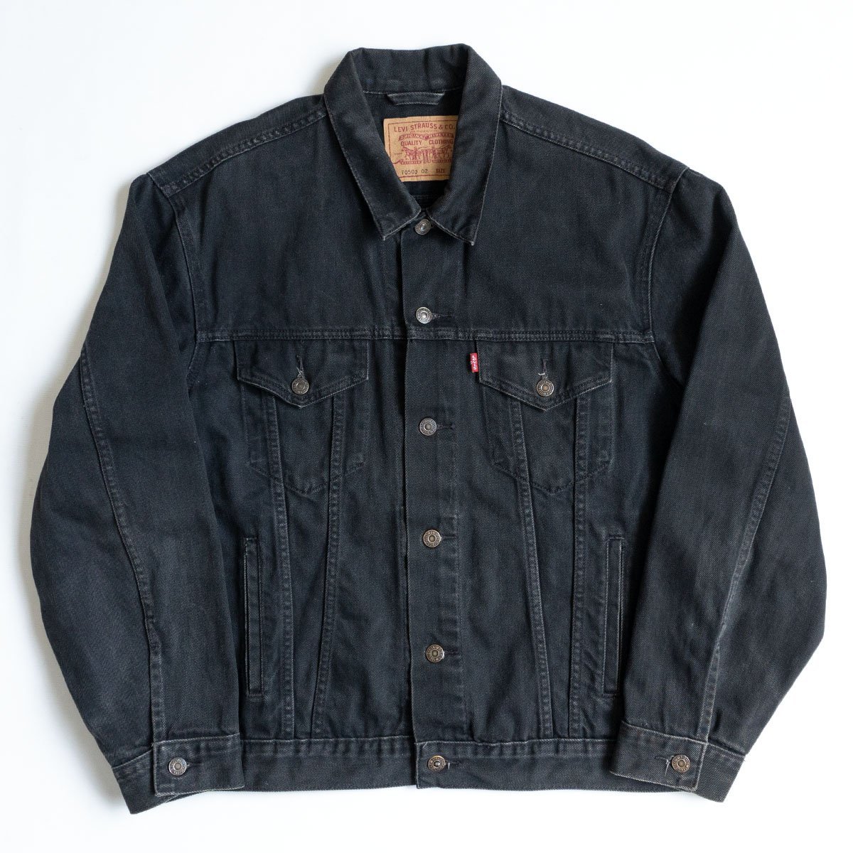 【雰囲気抜群】 LEVI'S 【70503 02 ブラック デニムジャケット 】XL ビッグシルエット 90s 古着 ヴィンテージ y2304179_画像1