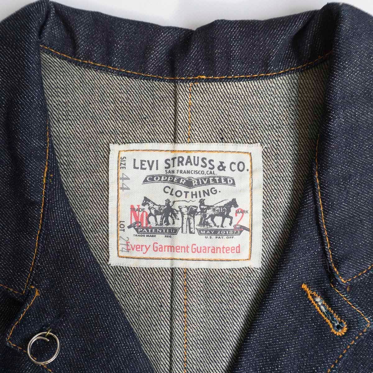 【Dead Stock】LEVI'S VINTAGE CLOTHING【イタリア製 214 デニムサックコート】44 インディゴ ジャケット リーバイス 70214-0009 y2302107_画像3
