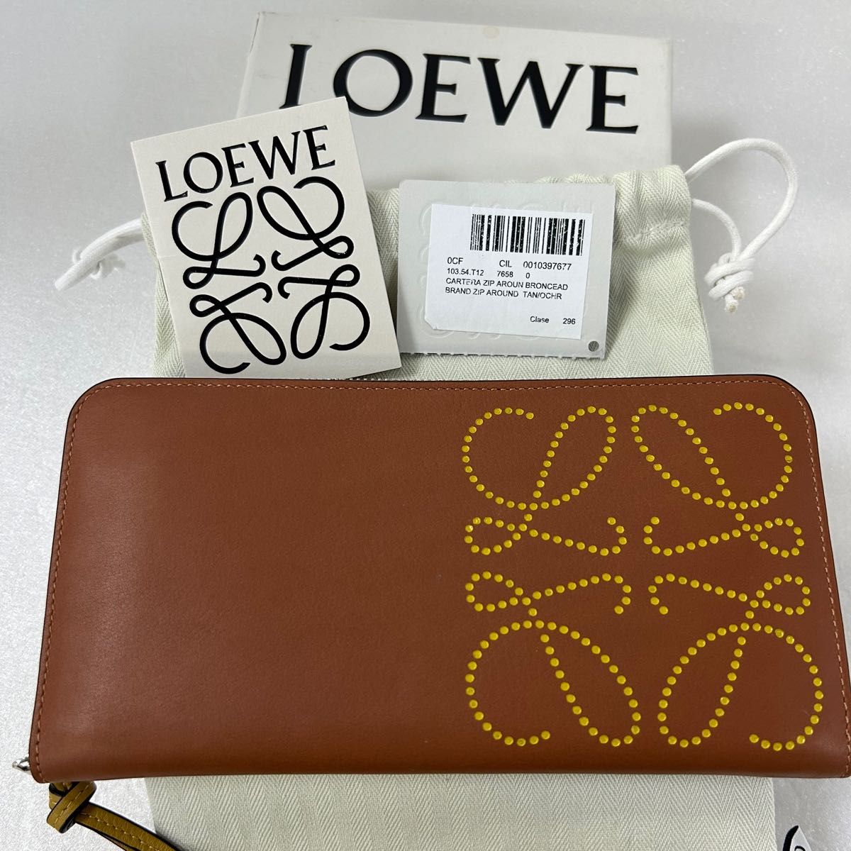 極美品 ロエベ LOEWE 長財布 アナグラム ラウンドファスナー 財布 バッグ-