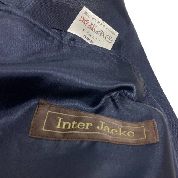 【日本製】InterJacke メタル釦 紺ブレザー C96W86T170 トラッド テーラードジャケットの画像5