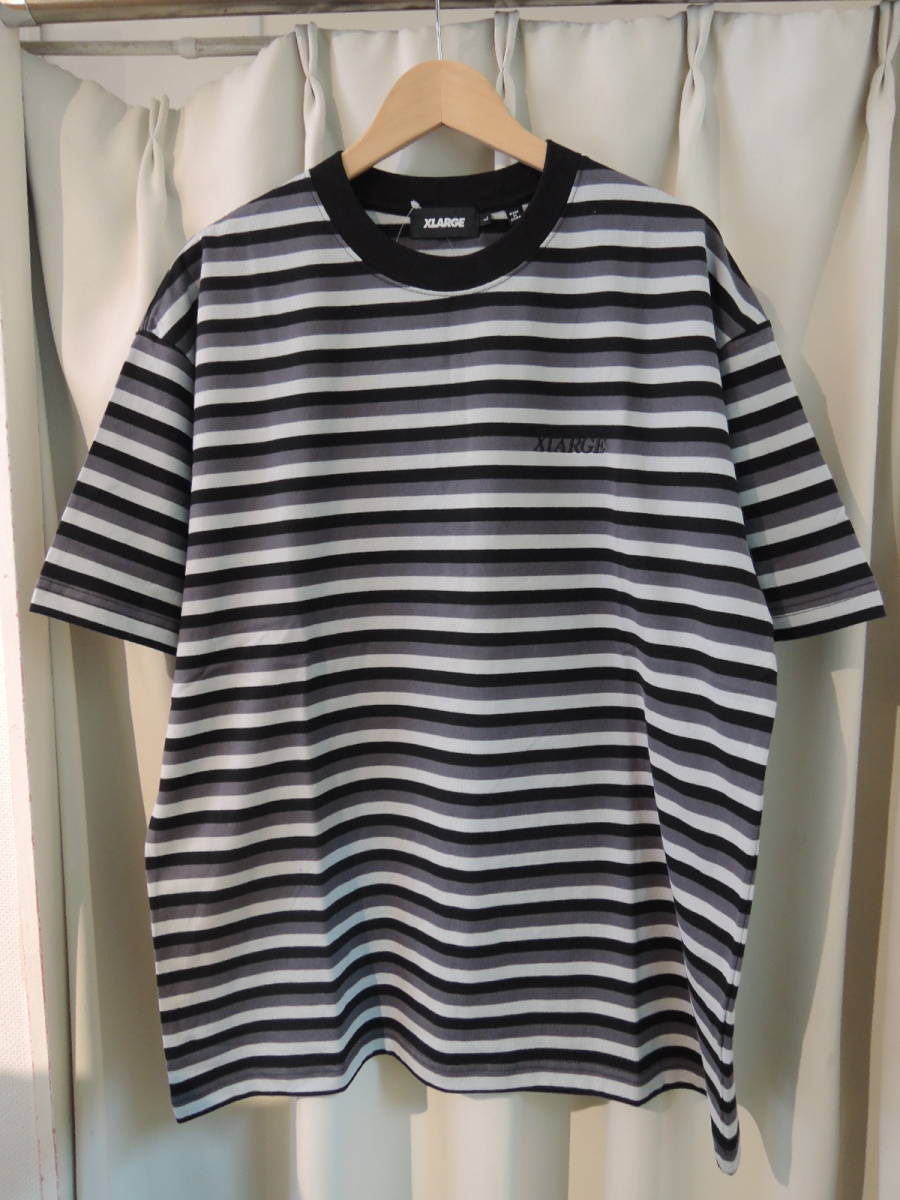 X-LARGE XLARGE XLarge STRIPED S/S TEE черный L размер популярный товар стоимость доставки Y230~ цена снижена!