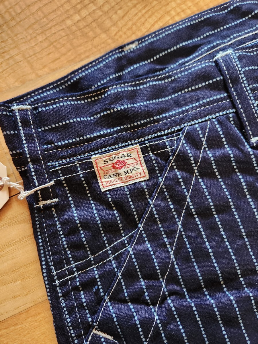 送料込★東洋 SUGAR CANE シュガーケーン　SC40786 WABASH STRIPE WORK PANTS ウォバッシュ　9oz ENGINEER PANTS ワークパンツ 36_画像4