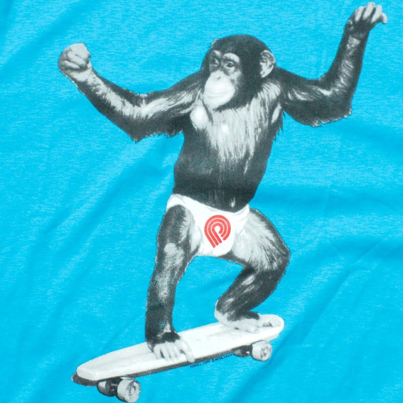 新品 POWELL PERALTA パウエルペラルタ Tシャツ SKATE CHIMP スケートチンパンジープリント skate 西海岸 M_画像3