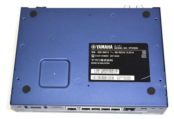最安値で YAMAHA RTX830 使用期間半年程度の美品 ギガアクセスVPN