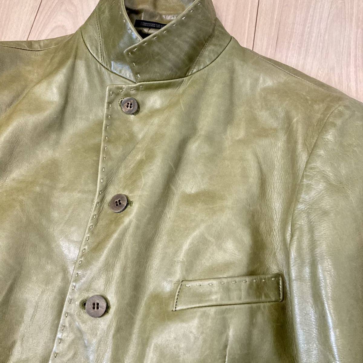 00AW レザージャケット ヨウジヤマモト オム YOHJI YAMAMOTO POUR