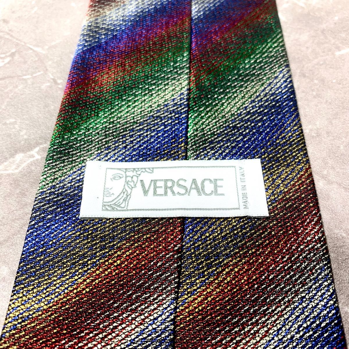 極美品　VERSACE ネクタイ レインボー お洒落♪