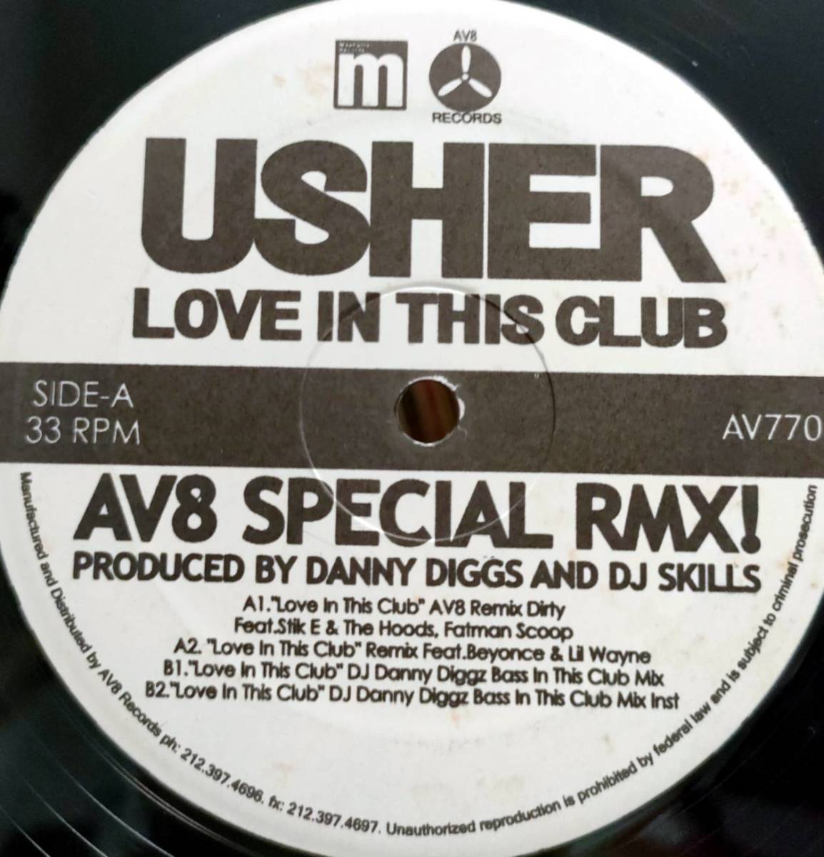 USHER / LOVE IN THIS CLUB AV8 SPECIAL RMX _画像3