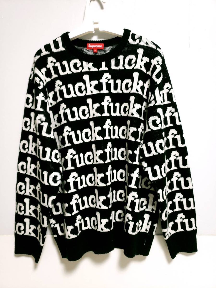 人気定番安い サイズXL 22ss Supreme Fuck Sweater Black シュプリーム ファック セーター ニット ボックス