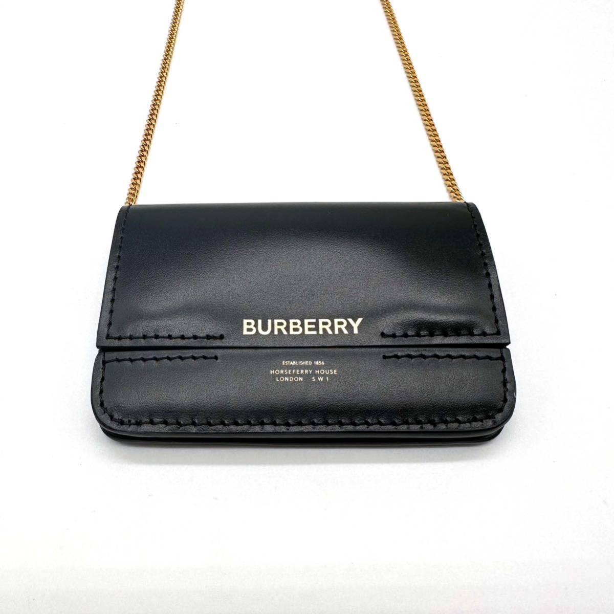 【極上美品】BURBERRY バーバリー レザー チェーン カードケース_画像3