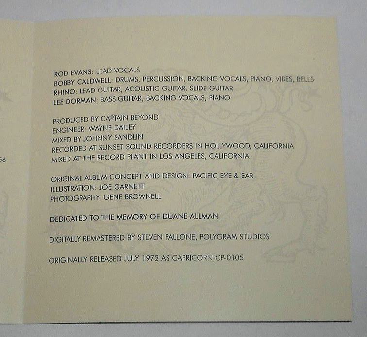 1997年リマスターUSA盤『Captain Beyond』キャプテン・ビヨンド,1972年,隠れ大名盤★ディープ・パープル初代ボーカルのスーパーグループ_画像6