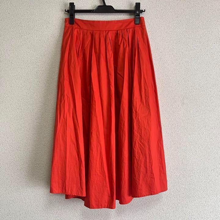 【即納】 Spick&Span ギャザースカート フレアスカート レッド 36の画像2