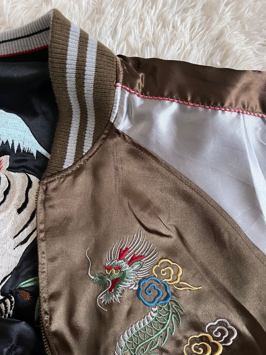 刺繍】佐藤正製 白虎×龍×日本列島スカジャン Lサイズ|Yahoo 刺繍】佐藤正製 白虎×龍×日本列島スカジャン Lサイズ|Yahoo