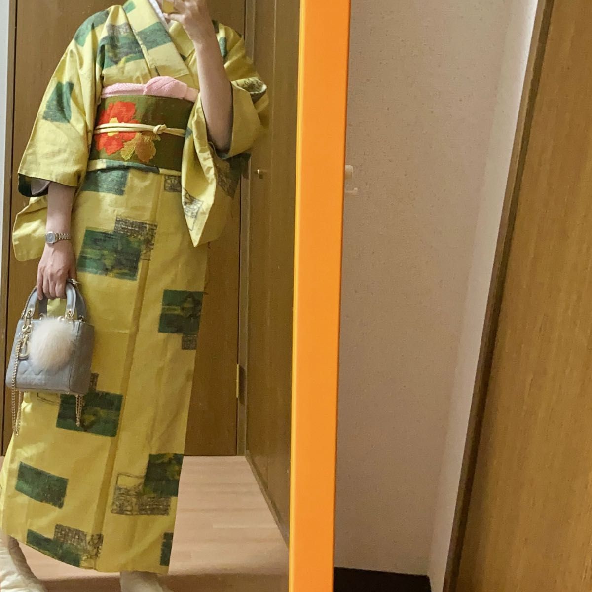 紬 緑 銘仙 黄色い 着物 アンティーク パールベルト付き|Yahoo 紬 緑 銘仙 黄色い 着物 アンティーク パールベルト付き|Yahoo