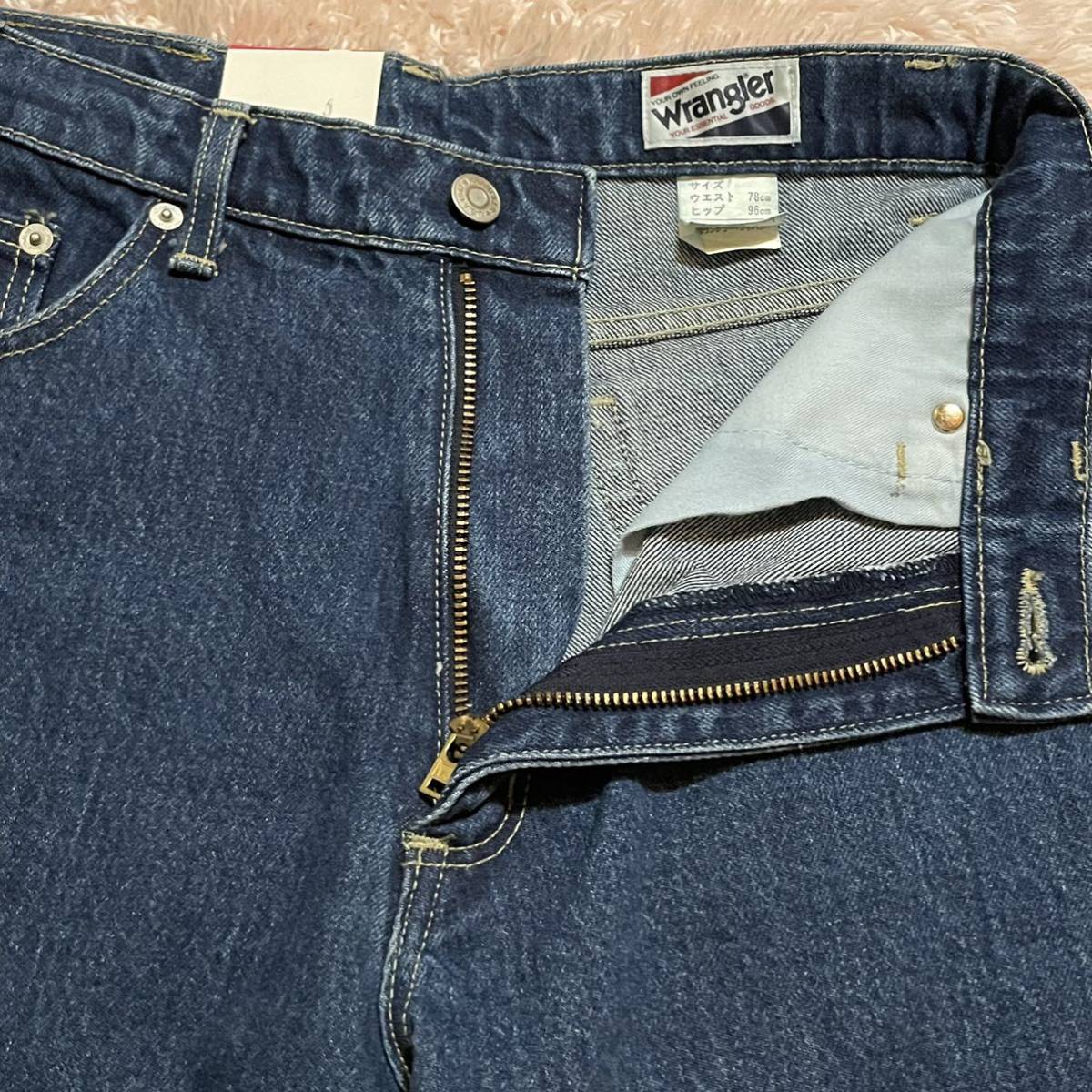  dead stock Wrangler 906 strut Denim dark blue men's S Vintage 