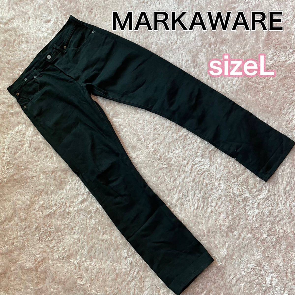 MARKAWARE ブラックデニム　セルビッジ　ボタンフライ メンズL_画像1