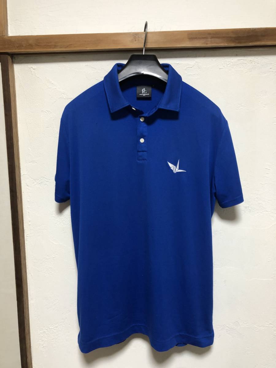 1piu1uguale3 golf POLO PLAIN ロゴ刺繍プレーンポロシャツ　ブルー　定価31,900円