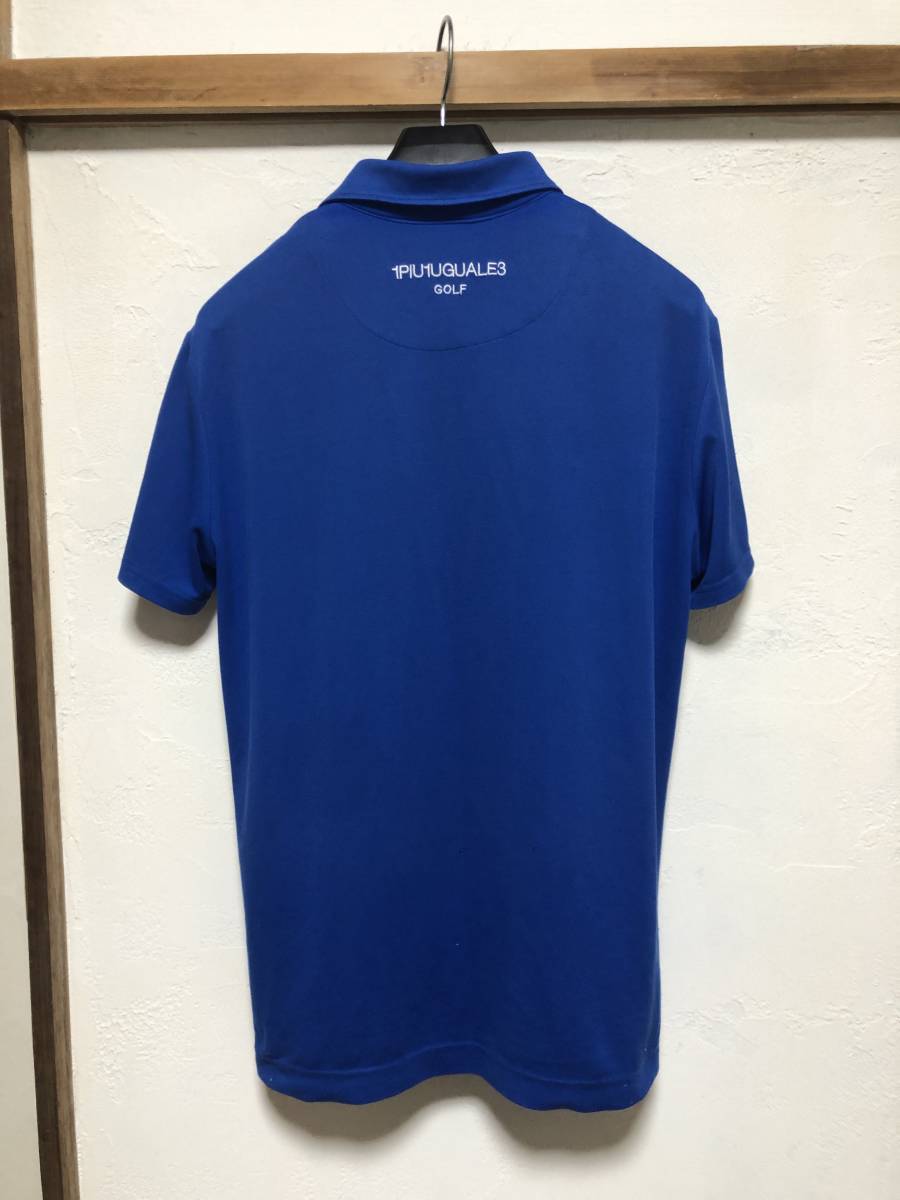 1piu1uguale3 golf POLO PLAIN ロゴ刺繍プレーンポロシャツ　ブルー　定価31,900円_画像3