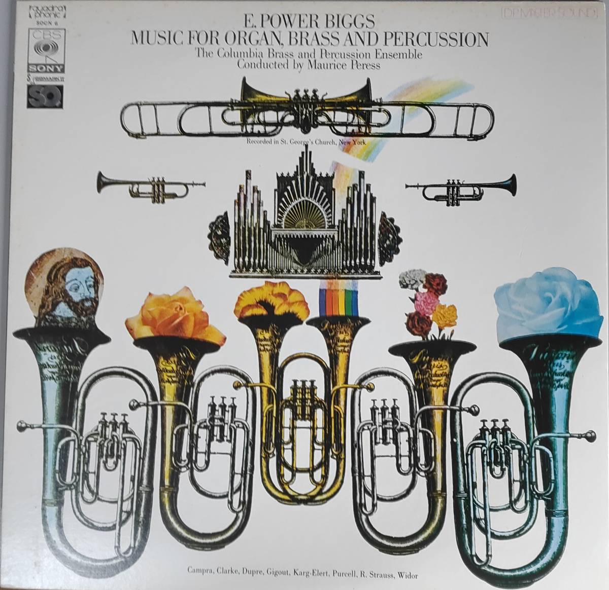 美盤　モーリス・ペレス指揮 　LPレコード「オルガン、ブラス、パーカッションのための音楽」_画像1