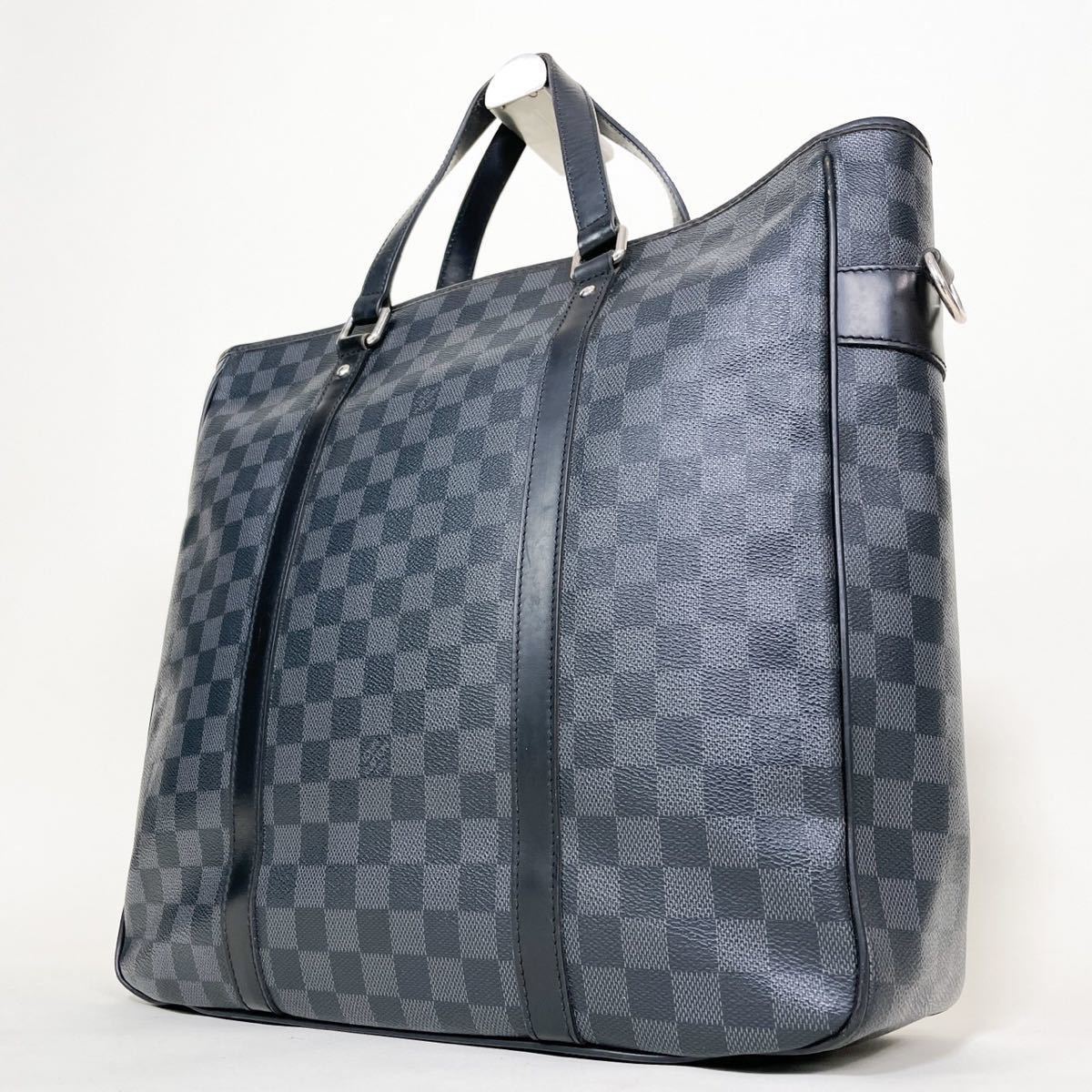 1円 LOUIS VUITTON 【至高の逸品】ルイヴィトン ダミエグラフィット タダオ トートバッグ N51192 レザー 黒 A4可 ビジネス メンズ エアジョーダン AIR JORDAN 黒色 ブラック エアジョーダン