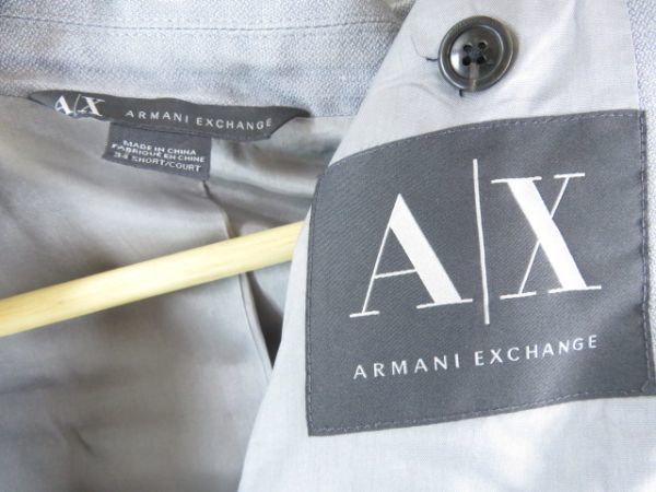 011c7◆良品です◆麻混素材◆A/X◆ARMANI EXCHANGE アルマーニ エクスチェンジ リネンジャケット 34/ブレザー/シャツ/コート/メンズ男性_画像9