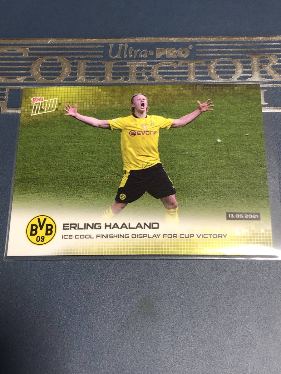 2020-21 Topps Now Erling Haaland Borussia Dortmund ICE-COOL FINISHING DISPLAY FOR CUP VICTORY カード _画像1