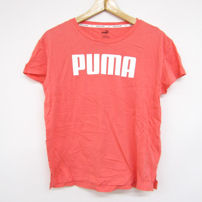 プーマ 半袖Tシャツ ロゴT ラウンドネック トップス スポーツウェア アウトドア レディース Mサイズ オレンジ PUMA_画像1