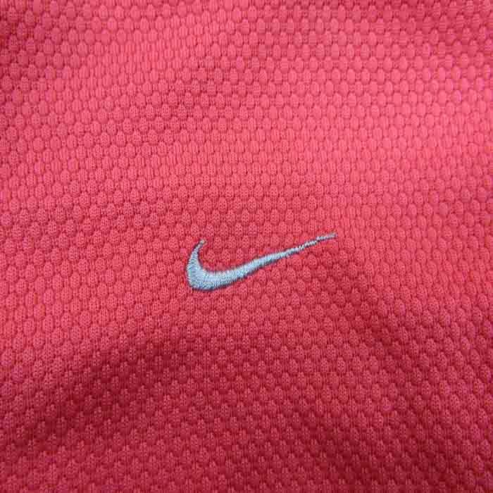 ナイキ 半袖Tシャツ ハーフジップ ロゴ トップス スポーツウェア ストレッチ スフィアドライ レディース Lサイズ ピンク NIKE_画像4