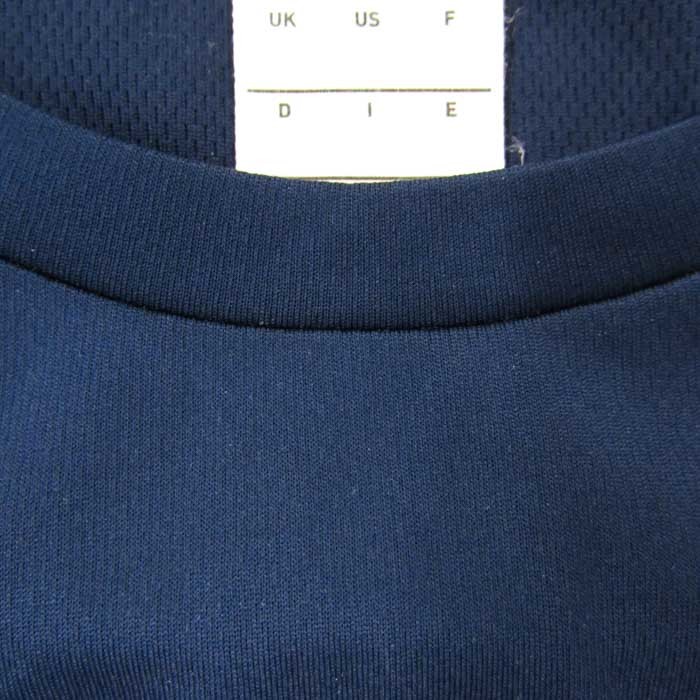 アディダス 半袖Tシャツ 無地 ワンポイントロゴ スポーツウェア トップス レディース Mサイズ ネイビー adidas_画像3