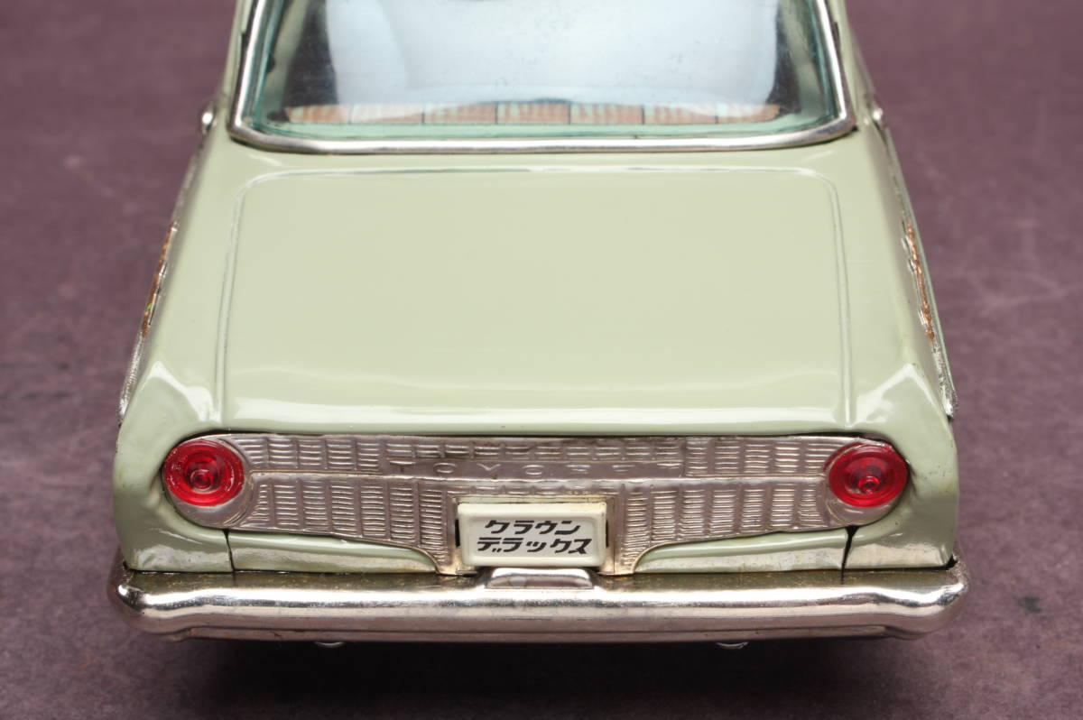 4062 редкость подлинная вещь жестяная пластина игрушка миникар Toyopet Crown Deluxe фрикцион зеленый Bandai 1960 годы с ящиком 