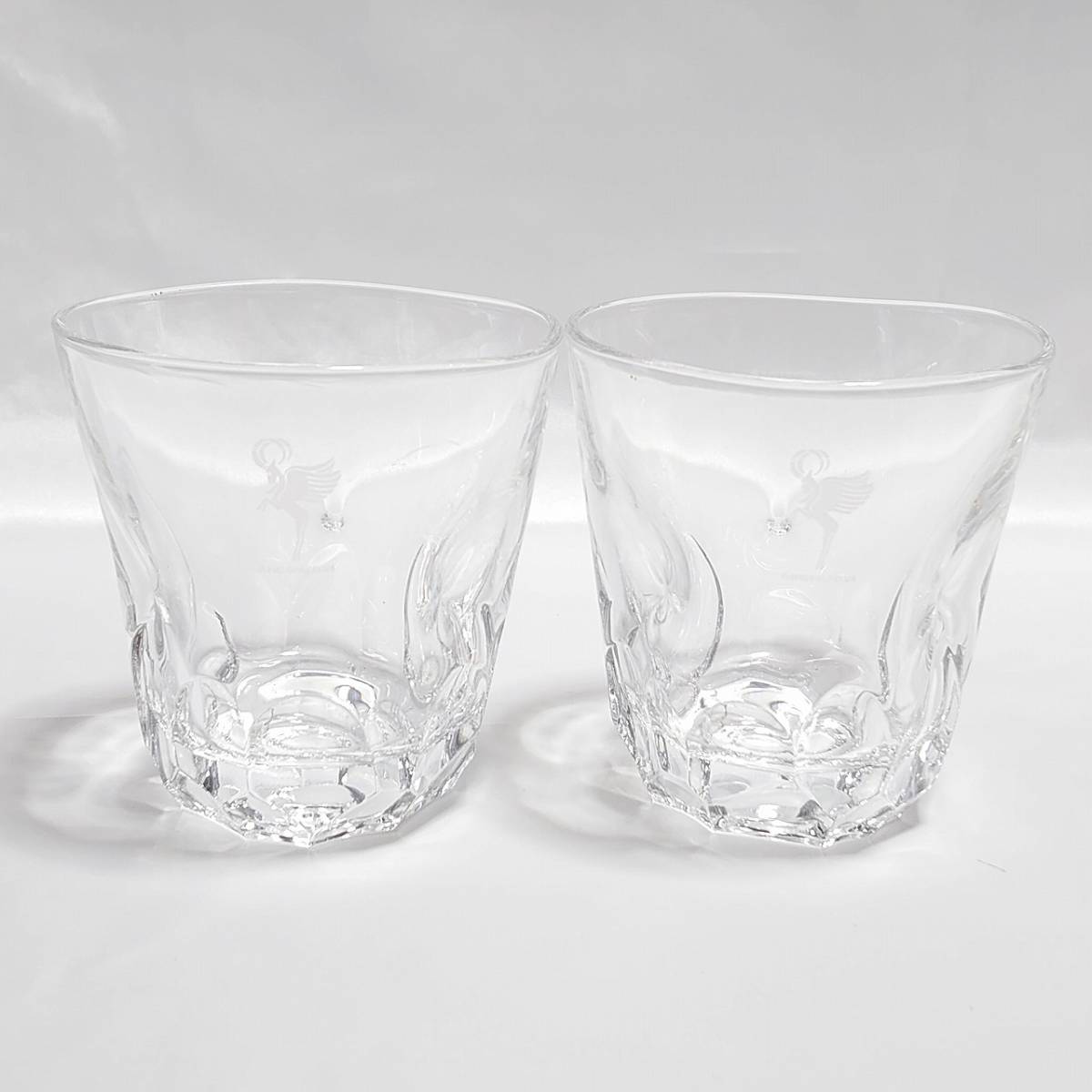 ロックグラス 2個 ペアグラス ガラスコップ 口径約9㎝ 高さ約9.3㎝ 酒器 アルコールグラス 【2169】【r】_画像1