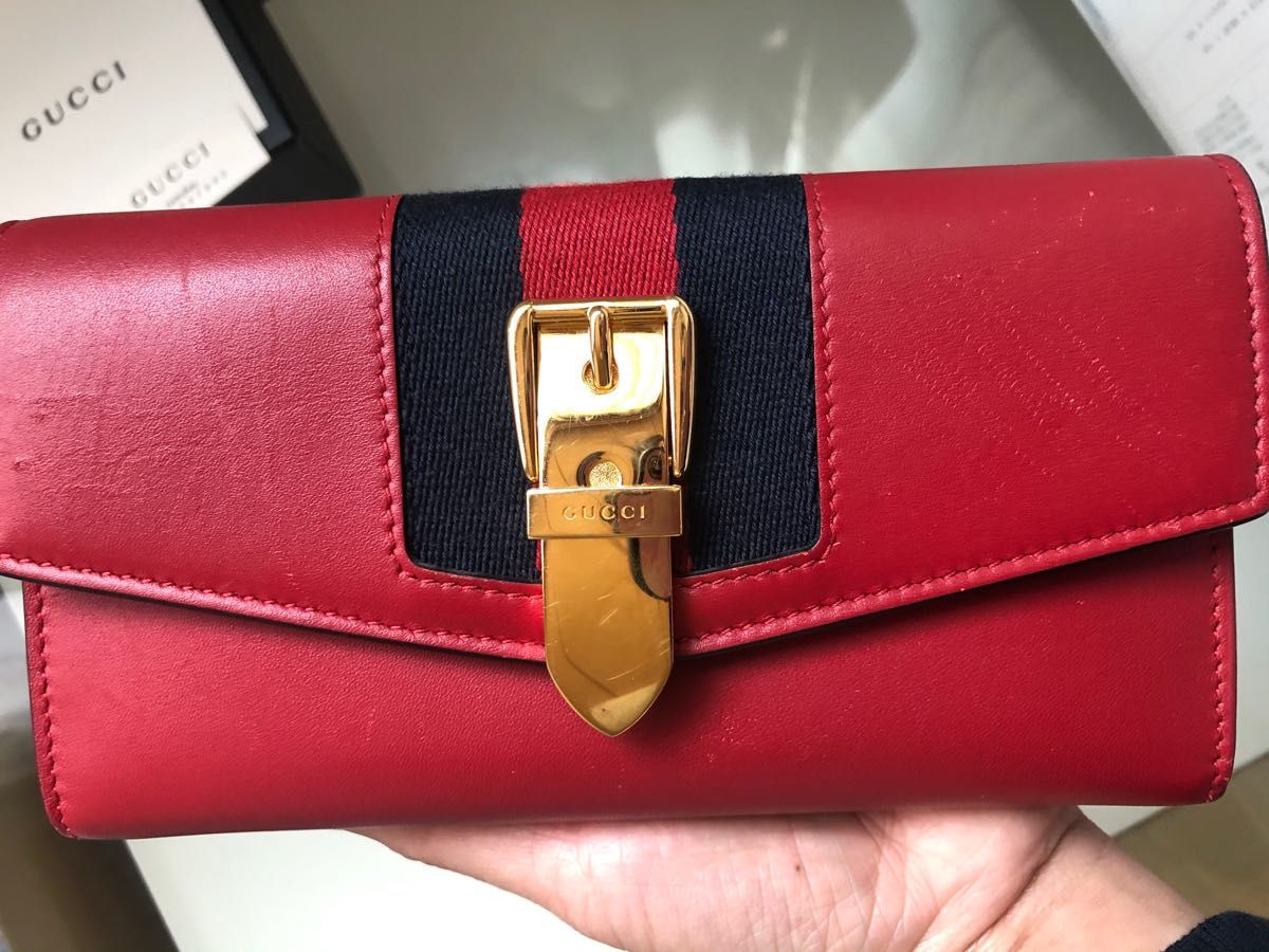 GUCCI グッチ 二つ折り長財布 シルヴィ コンチネンタルウォレット