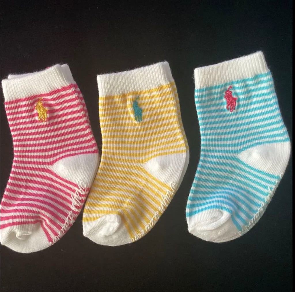 新品ポロ・ラルフローレン 6〜12ヶ月ベビーソックス10〜12cm 靴下 1歳くらいPOLO赤ちゃん靴下の画像3
