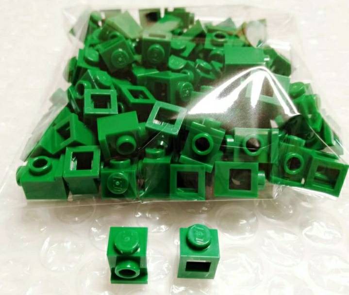 100個　1×1　ヘッドライト　緑　LEGO　レゴ　未組み立て　未使用　パーツ　部品　グリーン_画像1