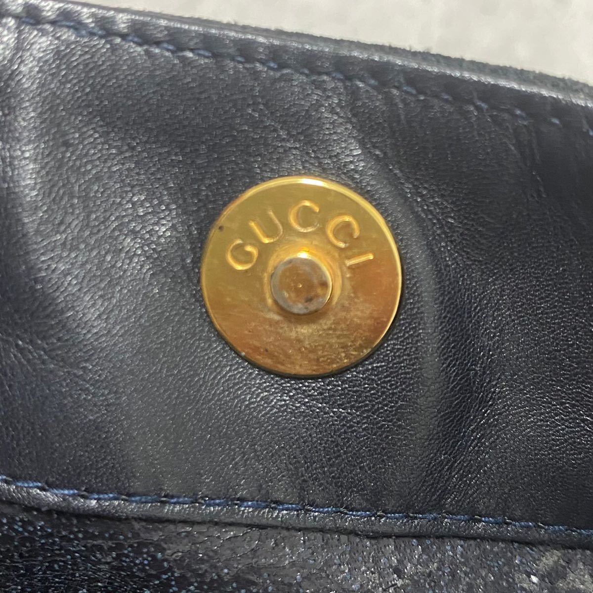 【1-25】 グッチ GUCCI 2way トートバッグ ショルダーバッグ バンブー レザー スエード 黒 ブラック 金 ゴールド 良品 匿名配送 男女兼用の画像8