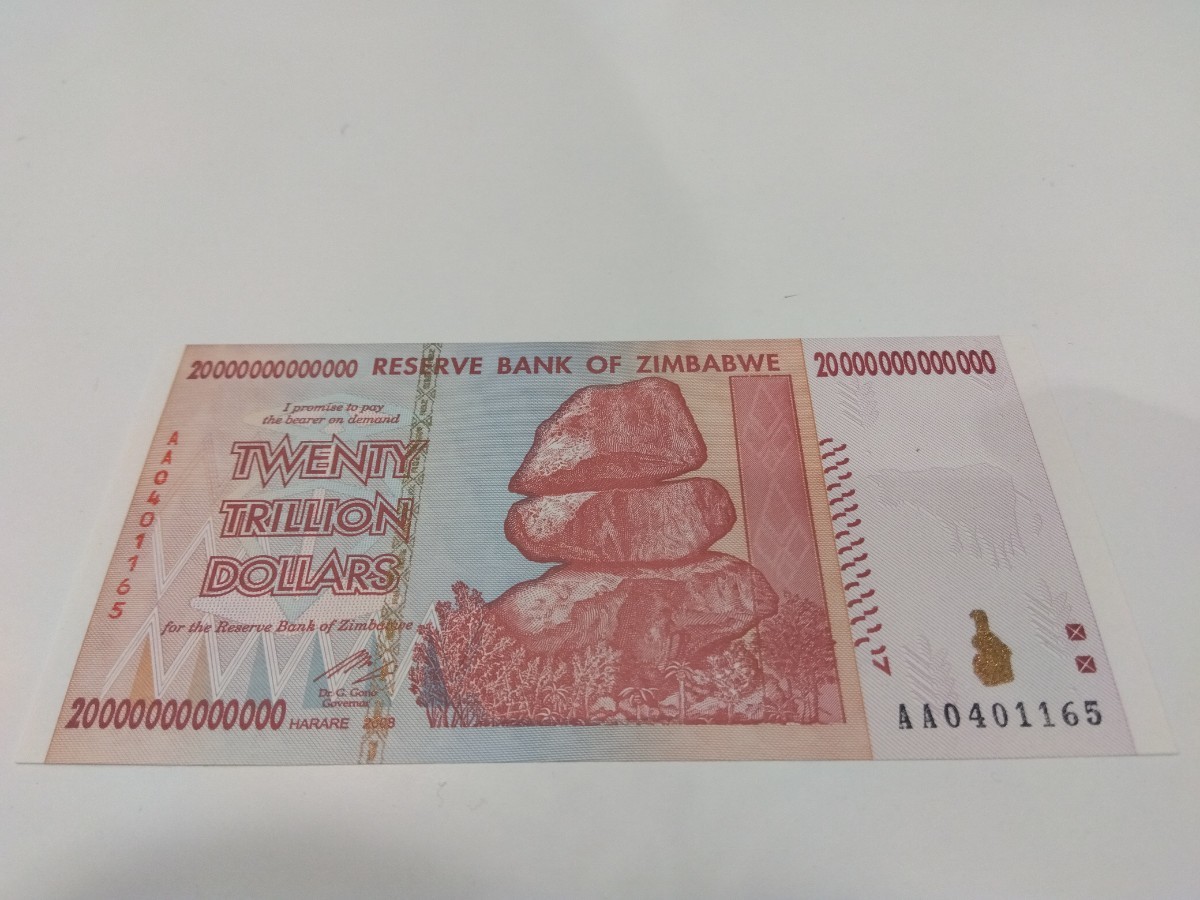紙幣 ＊ ジンバブエ 紙幣 ジンバブエドル ハイパーインフレ 美品 100兆