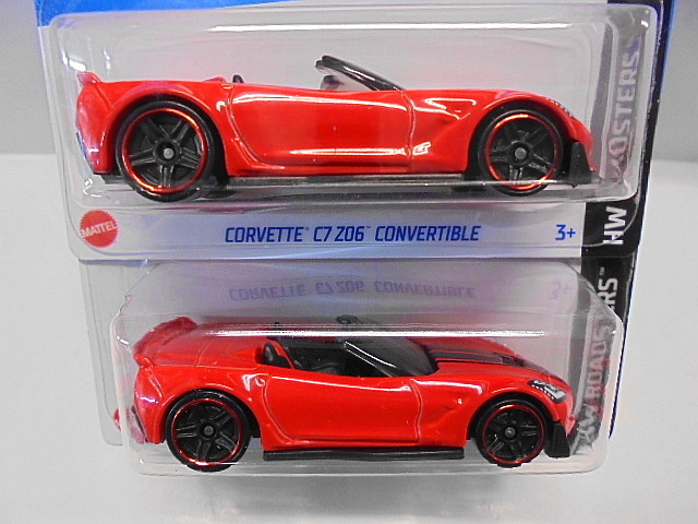 Hotwheels シボレー コルベット C7 Z06 コンバーチブル ホットウィール ミニカー 2台セット_画像2