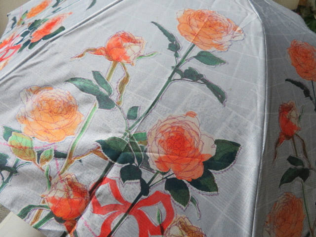 ◆即決送料込！新品タグ付定価￥16,500 ハンウェイ HANWAY * 日本製 薔薇 オールウェザー 晴雨兼用折りたたみ傘  ラミネートUV99%遮光耐風